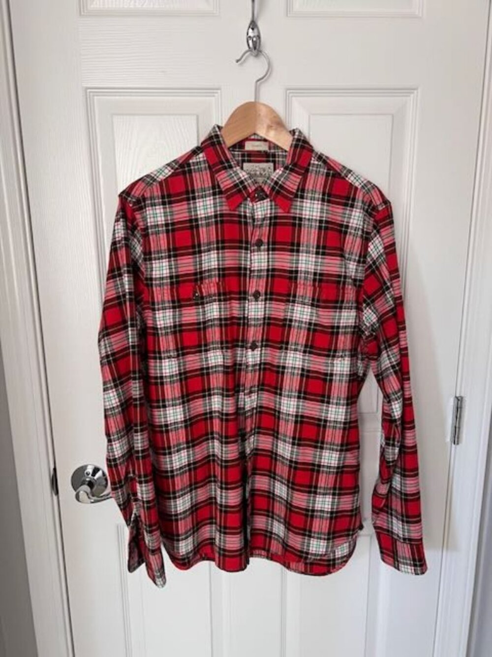 J.Crew Mid-weight Flannel Shirt in Plaid - Men's Size Medium